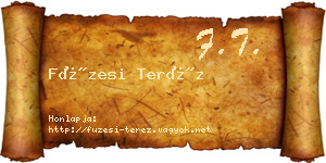 Füzesi Teréz névjegykártya